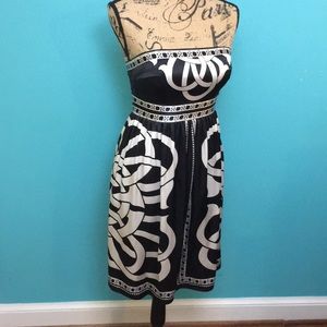 White House Black Market Strapless 100% Silk Dress